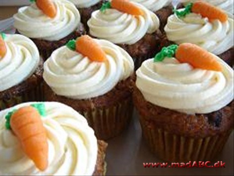 Gulerod og tranebær cupcakes