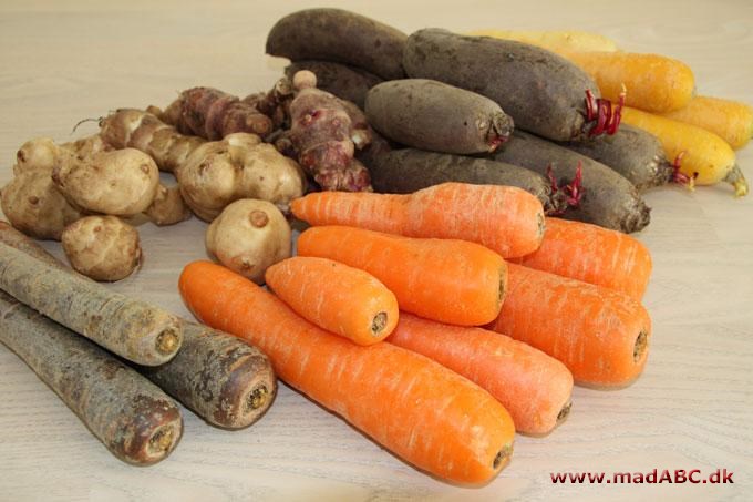Rodfrugter - en række grønsager, hvor det er roden der anvendes