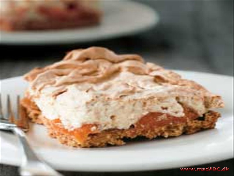 Abrikoser med marengslåg er en god dessert, som med fordel kan laves dagen før og eventuelt tages med på picnic eller nyde på terrassen med lidt forfriskende vanilie is til.