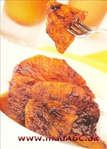 Fedtfattig dessert med ananasringe med sukker og kanel der bages i ovnen. Alternativt kan man bruge ananassen til caribiske spid med banan og honning. Se begge opskifter her.