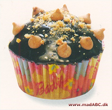 Chokolade og peanut­butter cupcakes