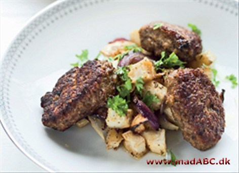 Frikadeller med champignoner og honningbagt selleri En rigtig ret for dem der vil slanke sig eller bare holde den slanke linie med sunde grønsager