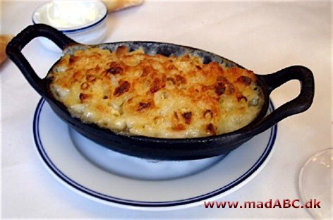 Gratineret skinke-makaroni Gratineret skinke-makaroni