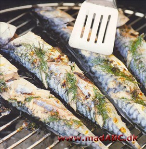Grillet makrel med krydret dild-, kapers- og tomatdressing Grillet makrel med krydret dild-, kapers- og tomatdressing