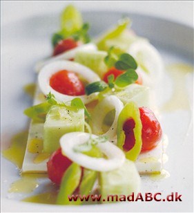 Græsk salat med agurk, tomat, løg og feta