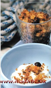 Græsk yoghurt med rugbrødsdrys Græsk yoghurt med rugbrødsdrys