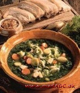 Grønkålssuppe fra Nyvang Suppen er smagt i Andelslandsbyen Nyvang, Oldveje 25 i Holbæk - og det var meget lækkert. Vi kan anbefale et besøg i Nyvang - det er en rejse til oldemors tid.