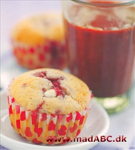 Hindbær og hytteost cupcakes