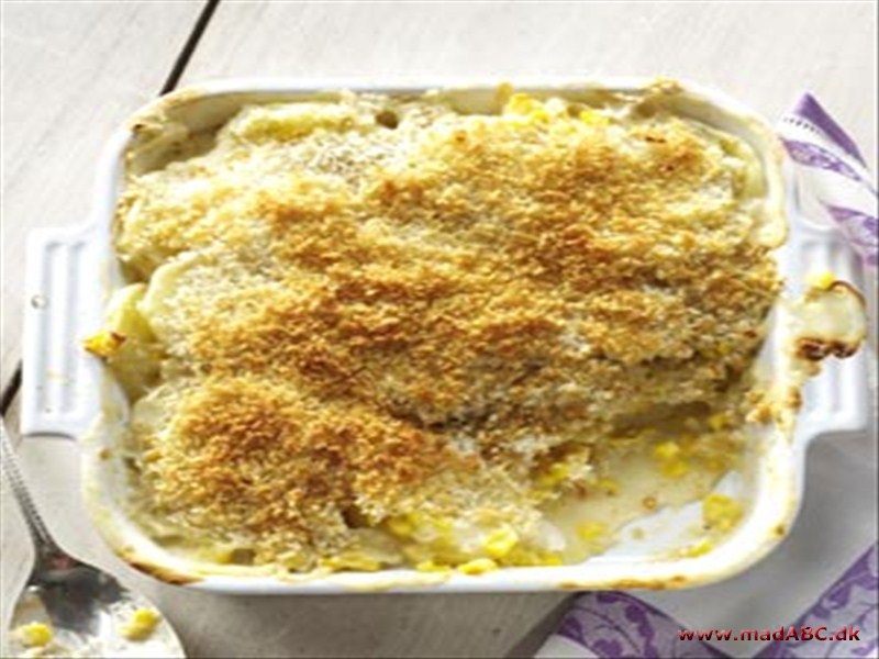 Kartoffelgratin med majs Kartoffelgratin med majs