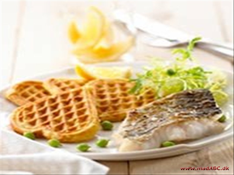 Kartoffelvaffel med grillet torsk Kartoffelvaffel med grillet torsk