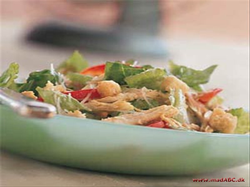 Denne kylling Caesar salat opskrift er en af vores top-rated! Ved hjælp af en forkogt, grillet / rotisserie kylling bliver denne salat ekstra nem og hurtigt, selv om enhver rest kogt kylling være god.