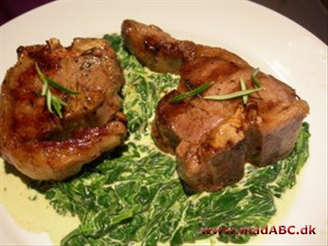 Lamb chops and spinach