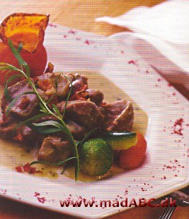 Lammekøds blanquette Blanquette stammer oprindeligt fra Frankrig og laves traditionelt med lyst kød eller skaldyr i en hvid sauce kaldet velouté lavet på fond. I denne opskrift laves retten med lam.