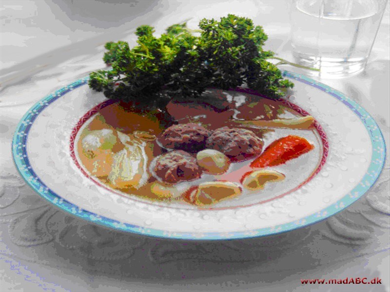 Meat soup with vegetables and dumplings