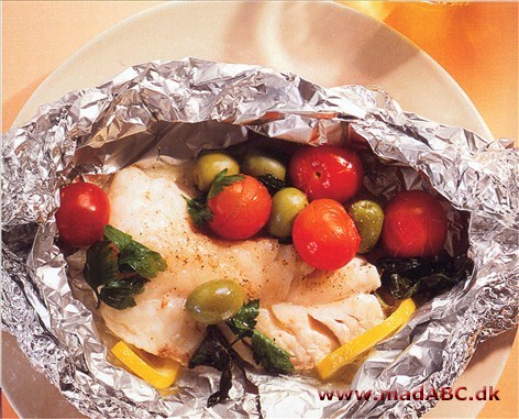 Rødfisk grillet i folie Rødfisk grillet i folie