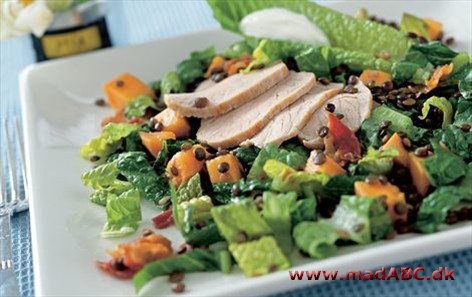 Skinkemignon og lun linsesalat Skinkemignon og lun linsesalat