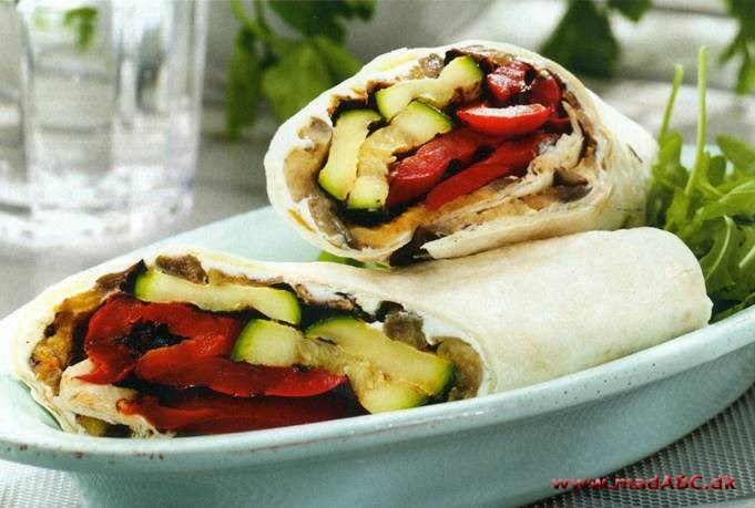 Wrap med grillstegte grønsager