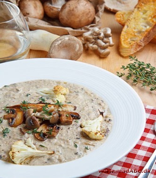 Champignonsuppe med blomkål