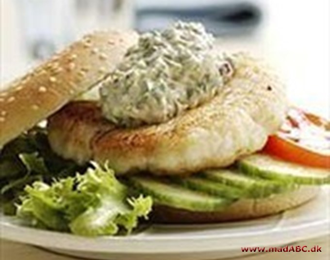 Fiskeburger med let remoulade