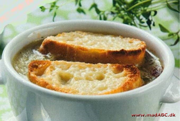 Gratineret løgsuppe