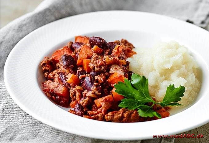 Chili con carne med grov sellerimos