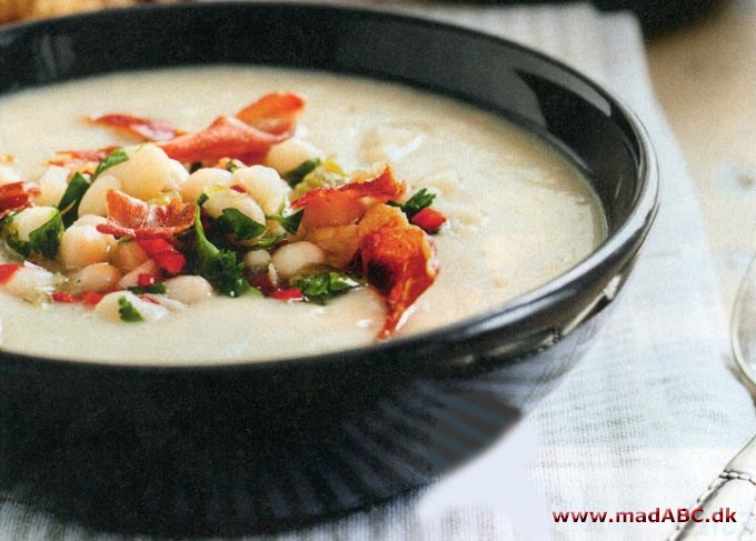 Hvid bønnesuppe med sprød parmaskinke