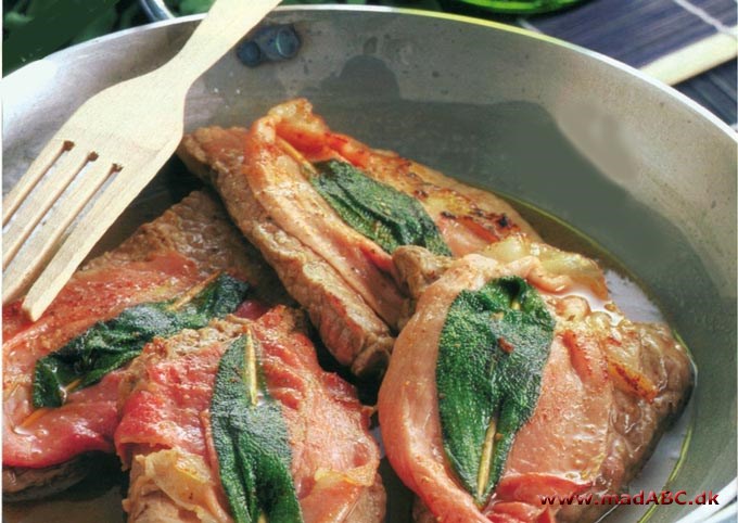 Skinkeschnitzler a la saltimbocca