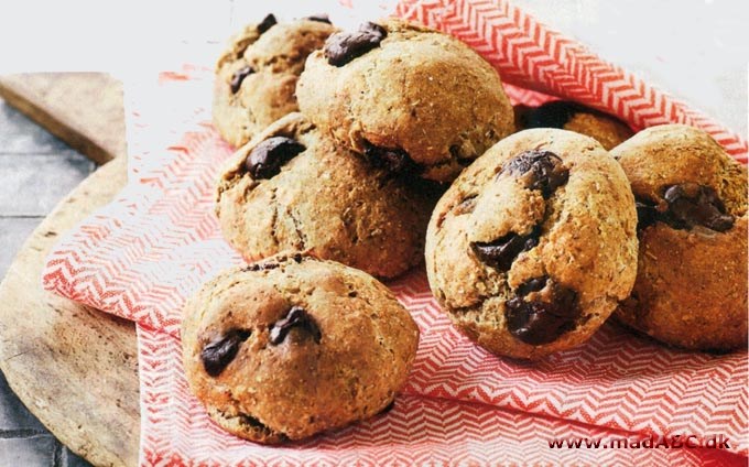 Skønne rugboller med chokolade