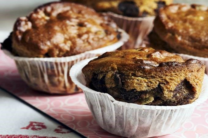 Muffins med Daim-chokoladestykker