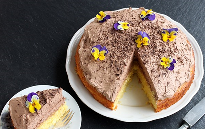Appelsinkage med chokolademousse - vegansk