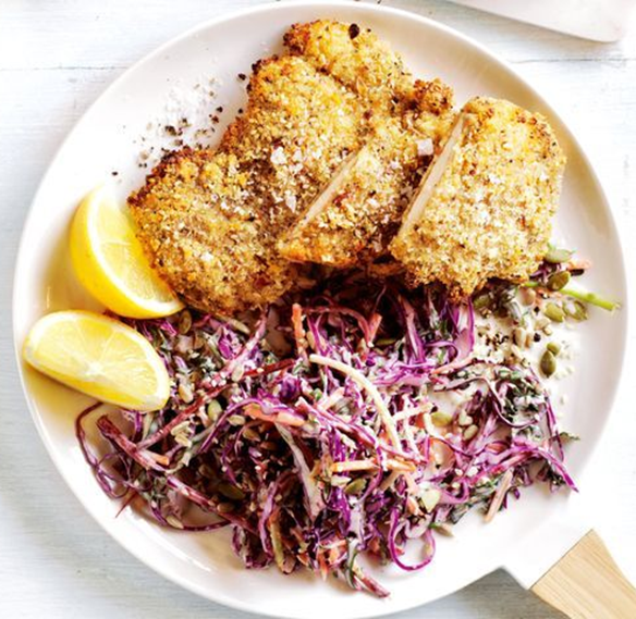 Paneret kyllingeschnitzel i airfryer