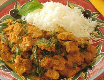 Lamme- og spinatcurry