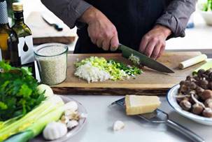 Risotto med svampe og porrer