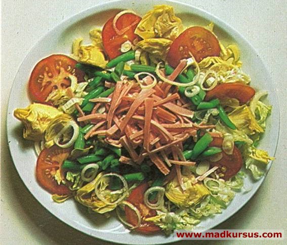 Salat tallerken med skinke