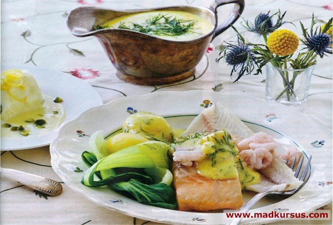 Fisk med dildhollandaise og citronis