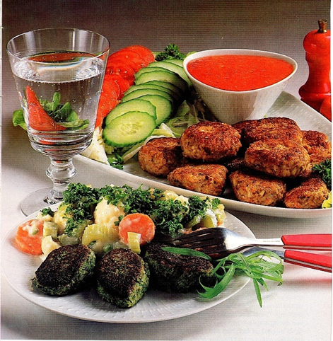 Grønne frikadeller, karbonader og tomatsauce