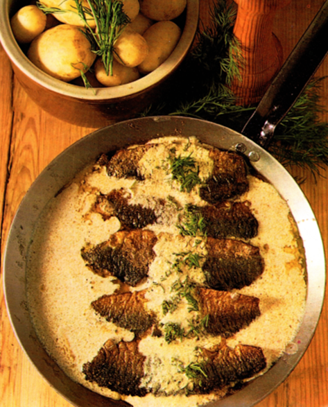 Stegte sild med creme fraiche