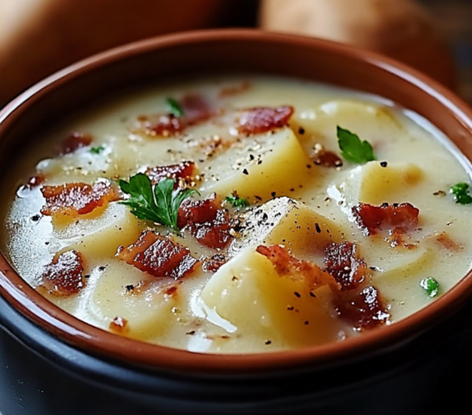 Gammeldags kartoffel- og baconsuppe
