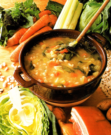 Grønsagssuppe med hvide bønner