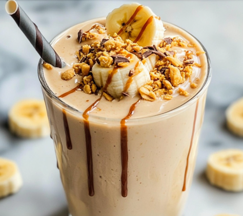Jordnøddesmør-banansmoothie