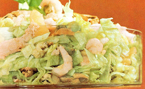 Icebergsalat med skaldyr
