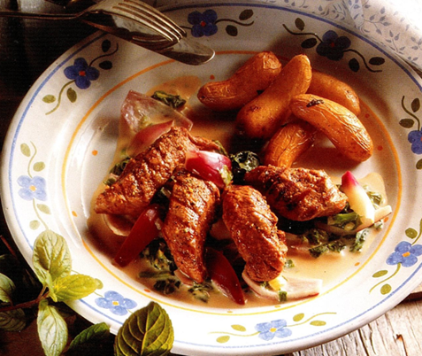 Lammefilet med myntekartofler