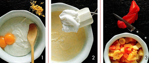 Frisk citroncreme med frugtsalat