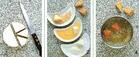 Friteret camembert