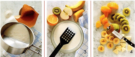 Frugtsalat med kokos is