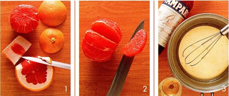 Grapefrugt i Campari-sovs