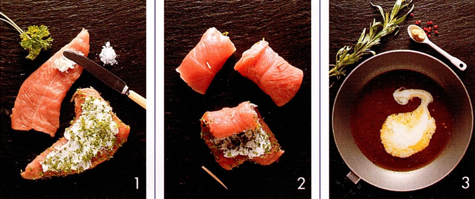 Kalkunroulader med rosépebersovs