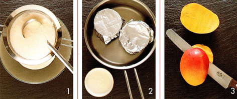 Kokosbudding med mangosovs