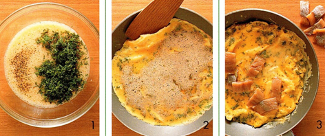 Omelet med sild og dild