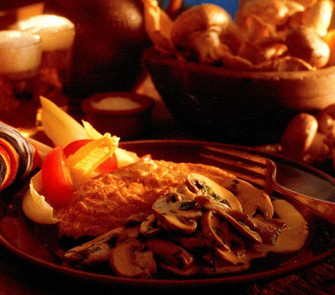 Omelet med svampe og ansjoser